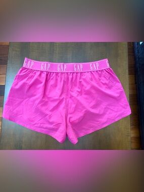 GAP Bright Pink Athletic Shorts with Logo Waistband ladies large